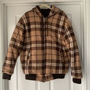WorkWear Men Reversible Plaid and Brown Jacket